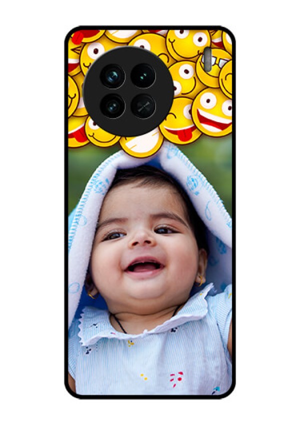 Vivo X90 5G Custom Glass Mobile Case - with Smiley Emoji Design