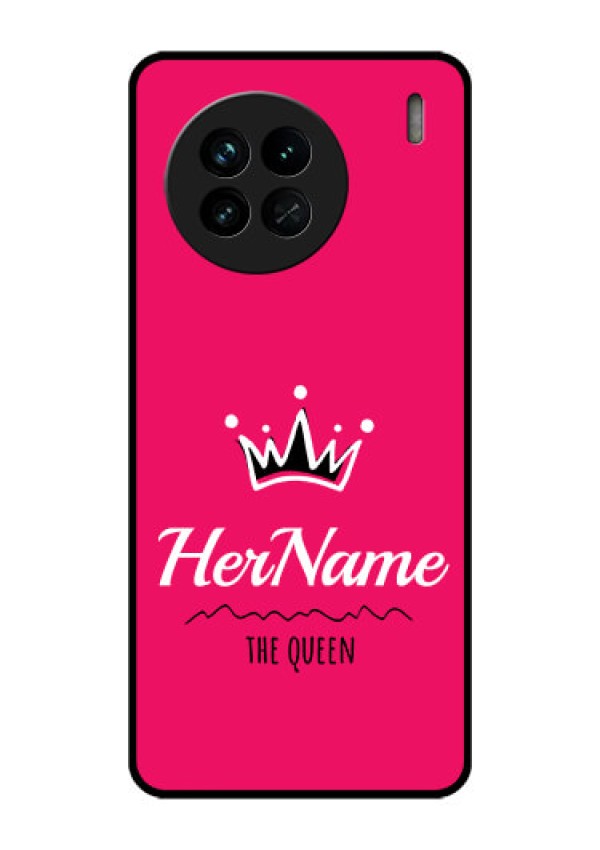 Vivo X90 5G Glass Phone Case Queen with Name