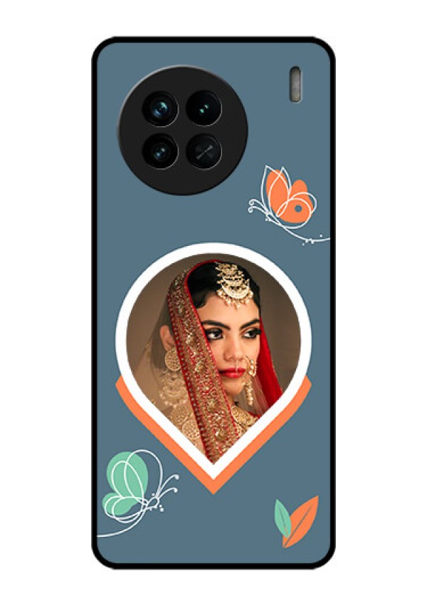 Vivo X90 5G Custom Glass Mobile Case - Droplet Butterflies Design