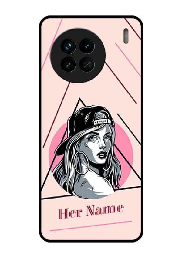 Vivo X90 5G Personalized Glass Phone Case - Rockstar Girl Design