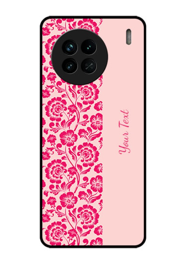 Vivo X90 5G Custom Glass Phone Case - Attractive Floral Pattern Design