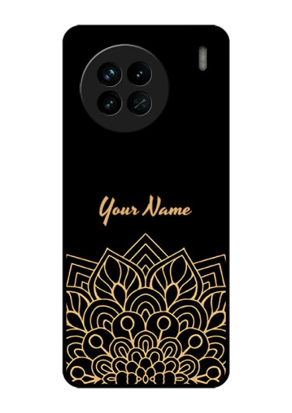 Vivo X90 5G Custom Glass Phone Case - Golden mandala Design