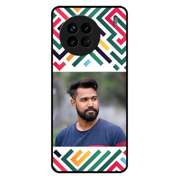 Vivo X90 5G Personalized Glass Phone Case - Colorful Maze Pattern Design Vivo X90 5G Personalized Glass Phone Case - Colorful Maze Pattern Design