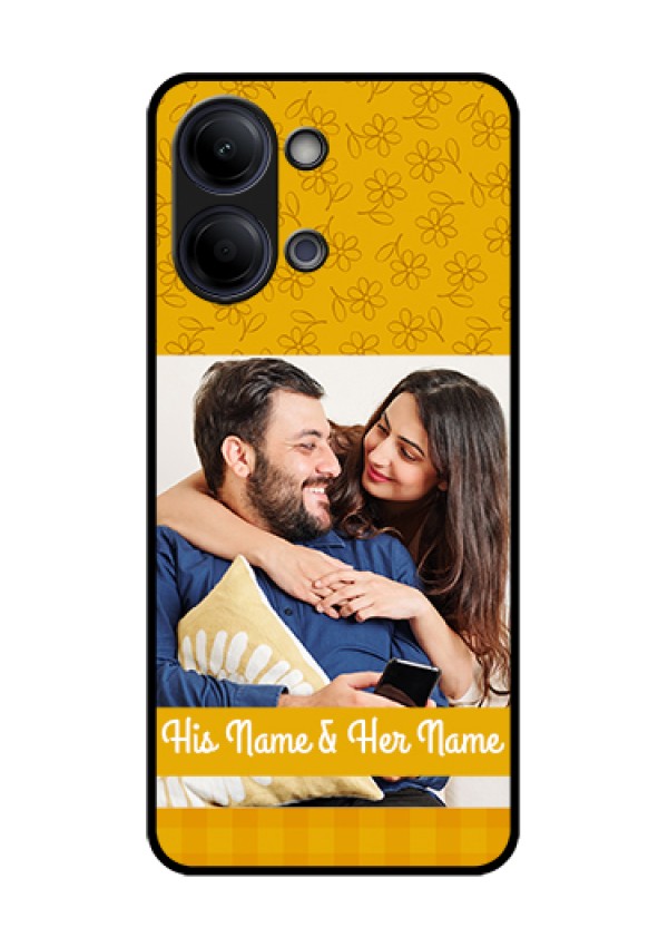 Vivo Y05 4G Custom Glass Phone Case - Yellow Floral Design
