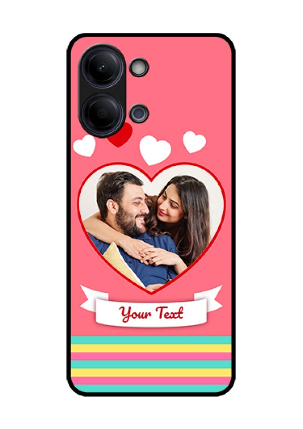 Vivo Y05 4G Custom Glass Phone Case - Love Shapes Doodle Design