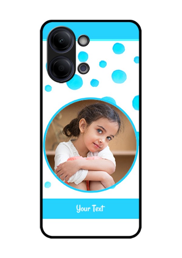 Vivo Y05 4G Custom Glass Phone Case - Blue Bubbles Pattern Design
