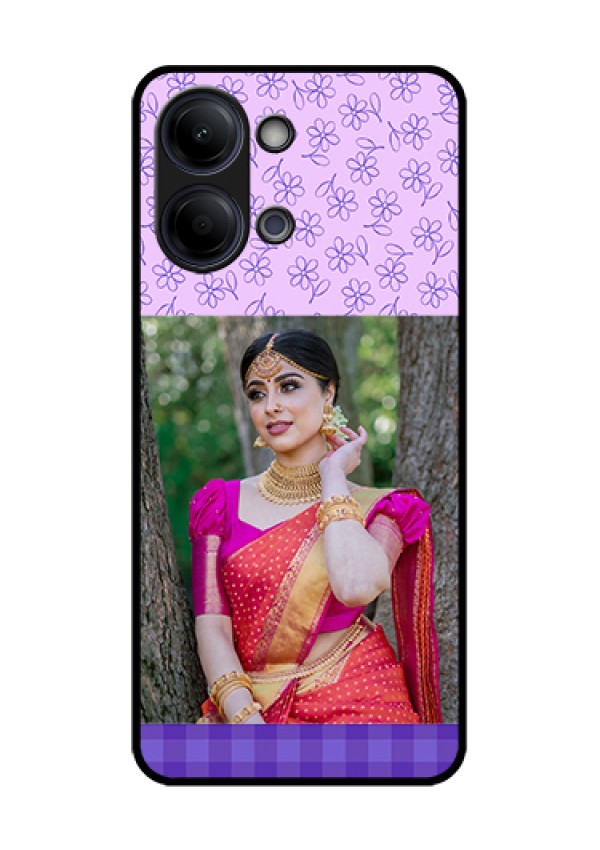 Vivo Y05 4G Custom Glass Phone Case - Purple Floral Design