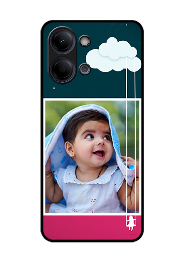 Vivo Y05 4G Custom Glass Phone Case - Cute Girl With Cloud Design