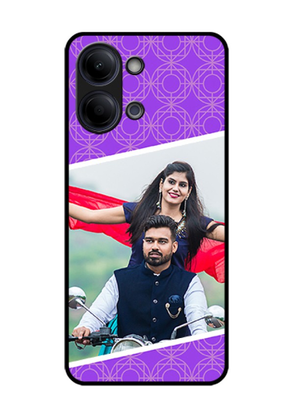 Vivo Y05 4G Custom Glass Phone Case - Violet Color Pattern Design