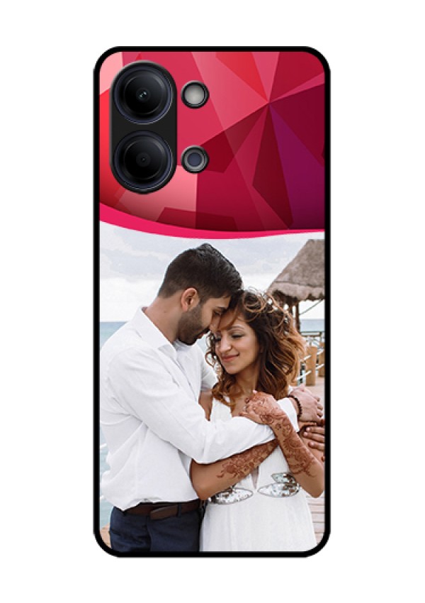 Vivo Y05 4G Custom Glass Phone Case - Red Abstract Design