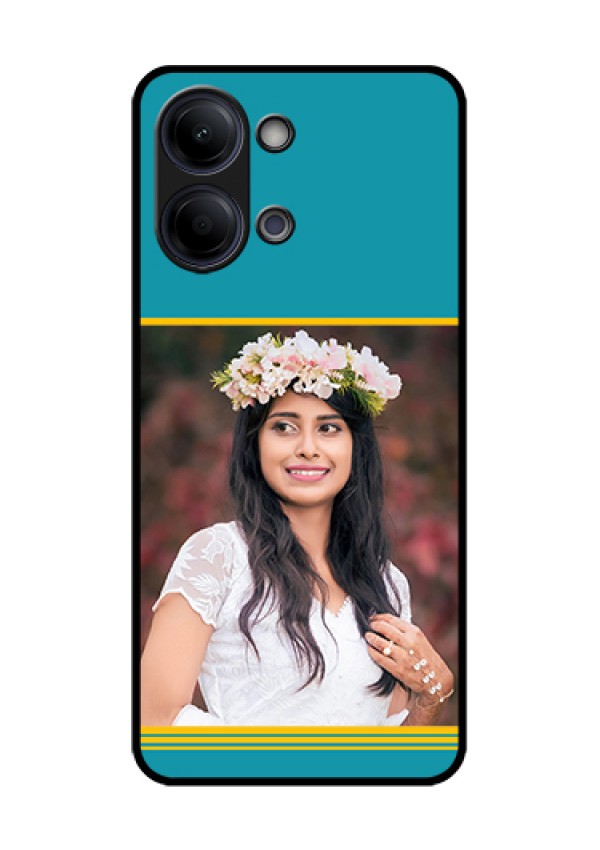 Vivo Y05 4G Custom Glass Phone Case - Yellow & Blue Design