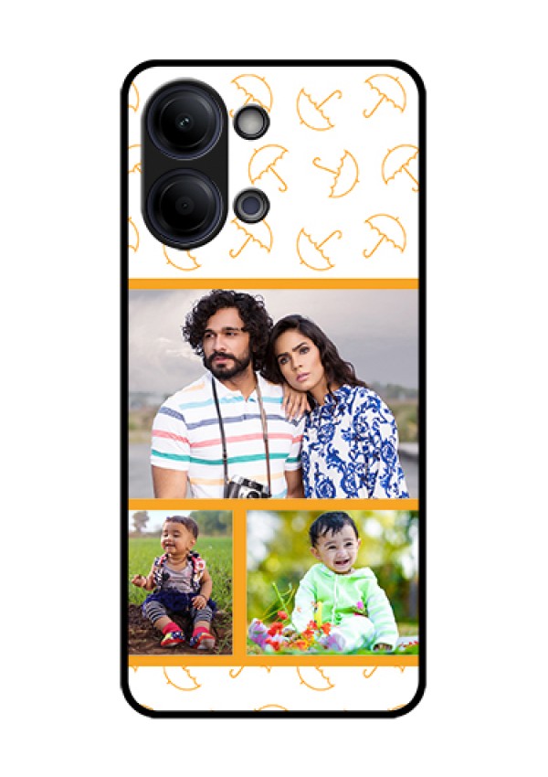 Vivo Y05 4G Custom Glass Phone Case - Yellow Pattern Design