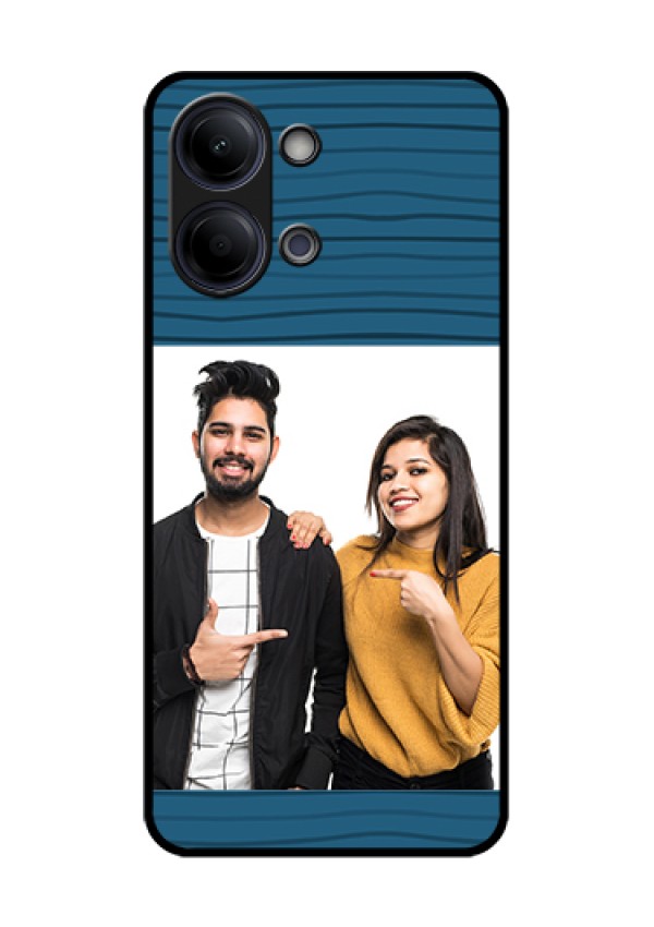 Vivo Y05 4G Custom Glass Phone Case - Blue Pattern Cover Design