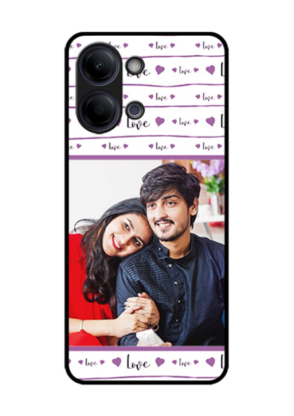 Vivo Y05 4G Custom Glass Phone Case - Couples Heart Design