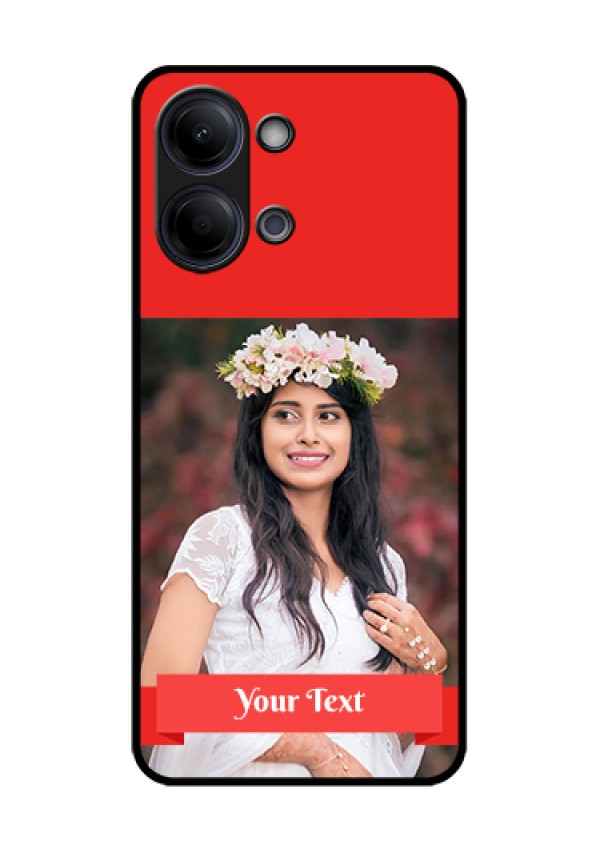 Vivo Y05 4G Custom Glass Phone Case - Simple Red Color Design