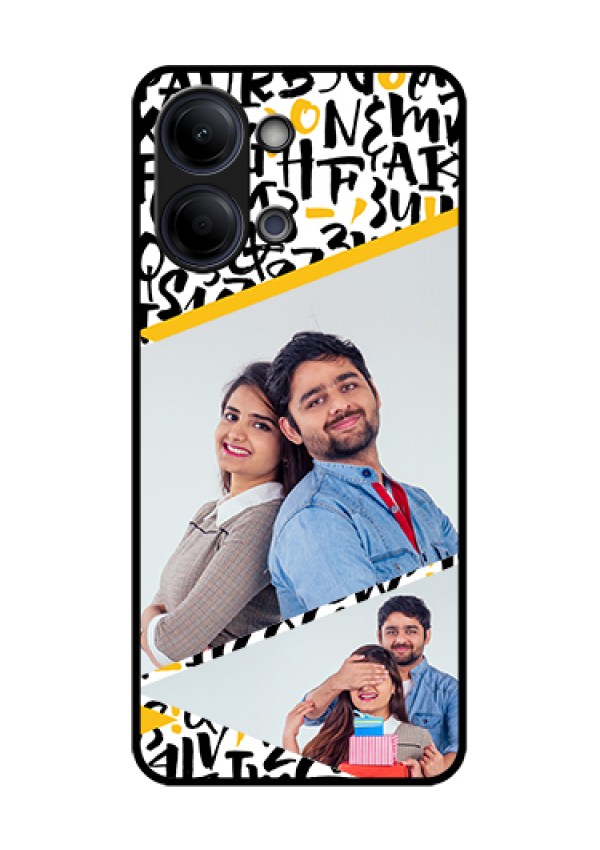 Vivo Y05 4G Custom Glass Phone Case - Letters Pattern Design