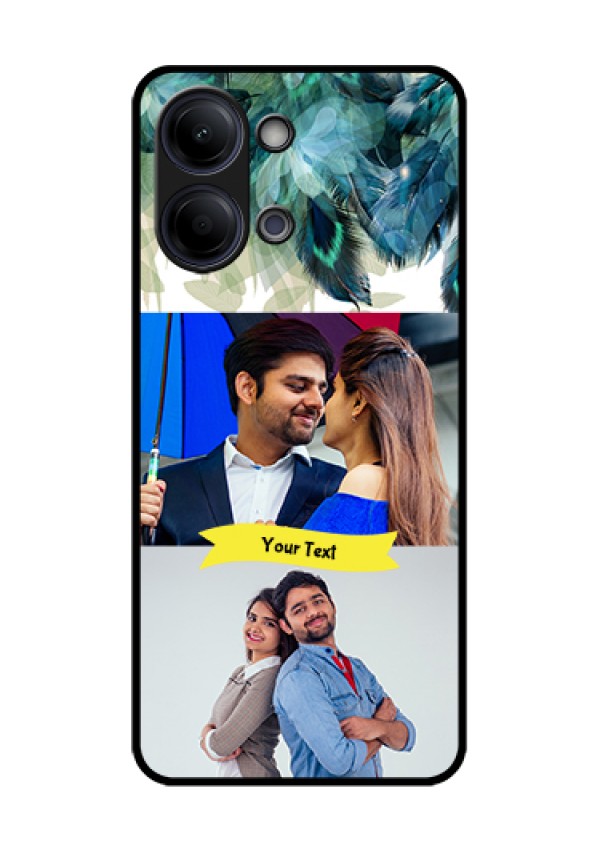 Vivo Y05 4G Custom Glass Phone Case - Image With Boho Peacock Feather Design