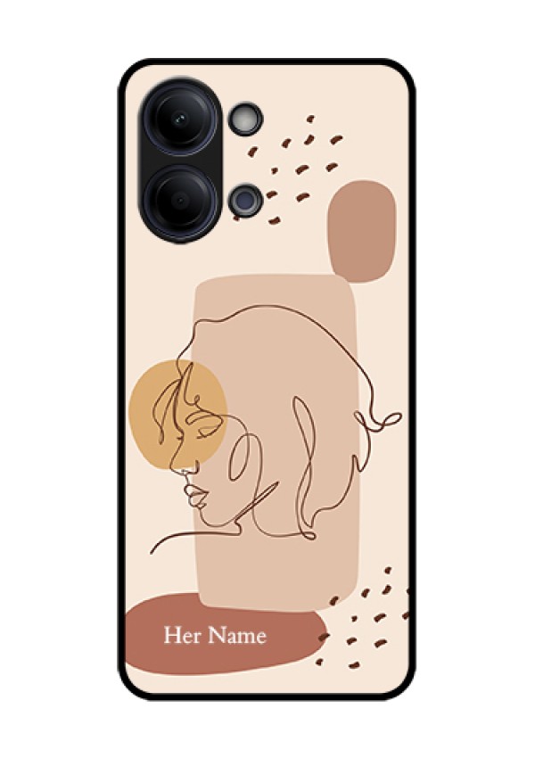 Vivo Y05 4G Custom Glass Phone Case - Calm Woman Line Art Design