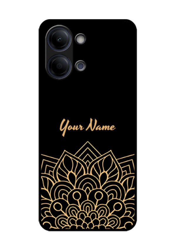Vivo Y05 4G Custom Glass Phone Case - Golden Mandala Design