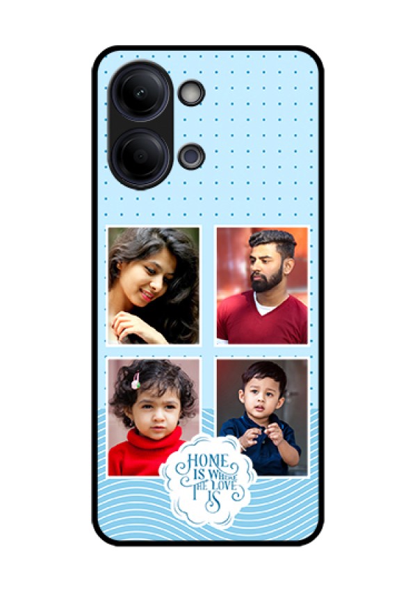 Vivo Y05 4G Custom Glass Phone Case - Cute Love Quote With 4 Pic Upload Design
