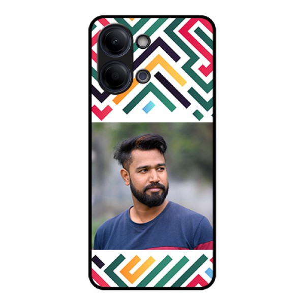 Vivo Y05 4G Custom Glass Phone Case - Colorful Maze Pattern Design Vivo Y05 4G Custom Glass Phone Case - Colorful Maze Pattern Design