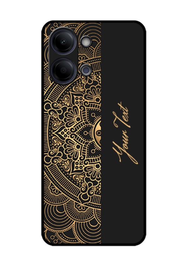 Vivo Y05 4G Custom Glass Phone Case - Mandala Art With Custom Text Design