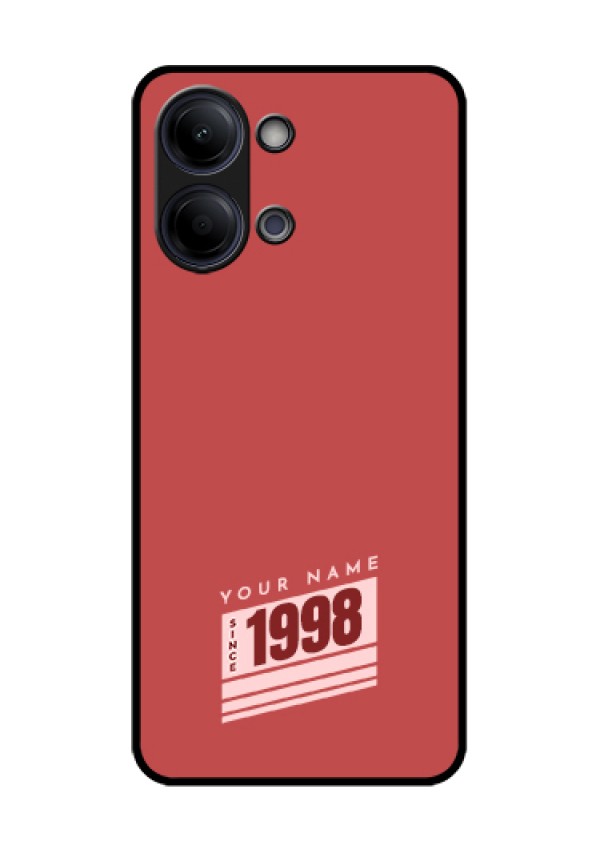 Vivo Y05 4G Custom Glass Phone Case - Red Custom Year Of Birth Design