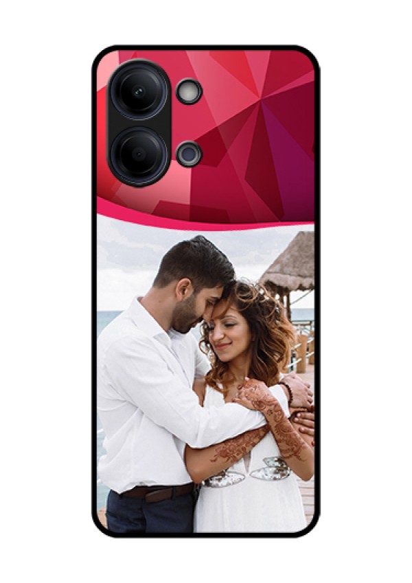 Vivo Y11 5G Custom Glass Phone Case - Red Abstract Design