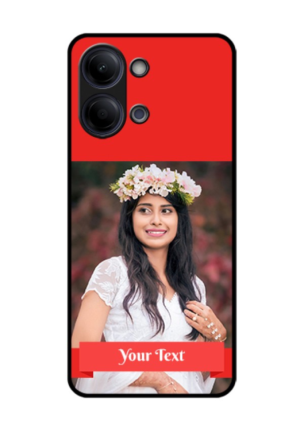 Vivo Y11 5G Custom Glass Phone Case - Simple Red Color Design