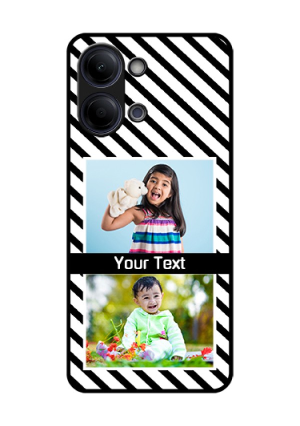 Vivo Y11 5G Custom Glass Phone Case - Black And White Stripes Design
