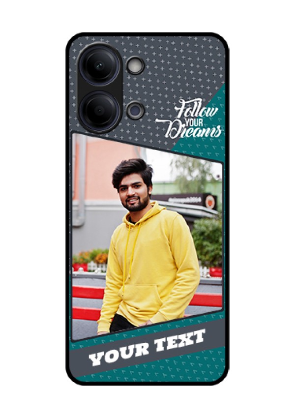 Vivo Y11 5G Custom Glass Phone Case - Background Pattern Design With Quote