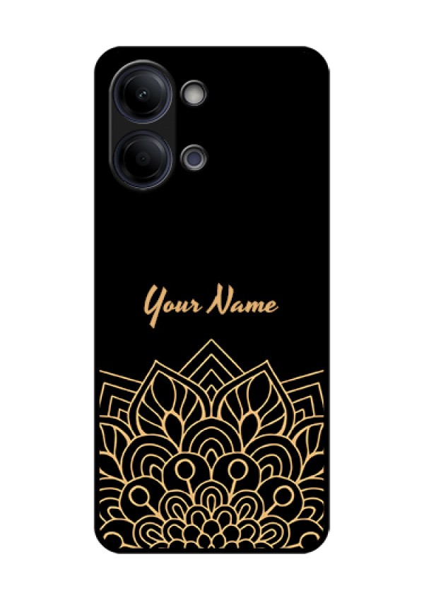 Vivo Y11 5G Custom Glass Phone Case - Golden Mandala Design