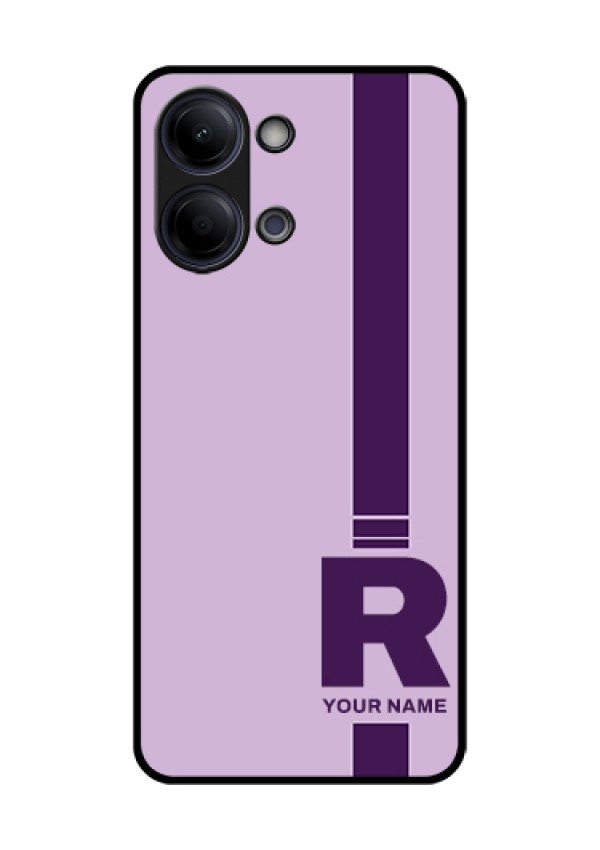Vivo Y11 5G Custom Glass Phone Case - Simple Dual Tone Stripe With Name Design