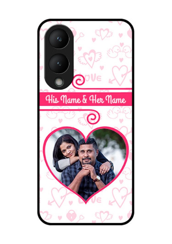 Vivo Y17s Custom Glass Phone Case - Heart Shape Love Design