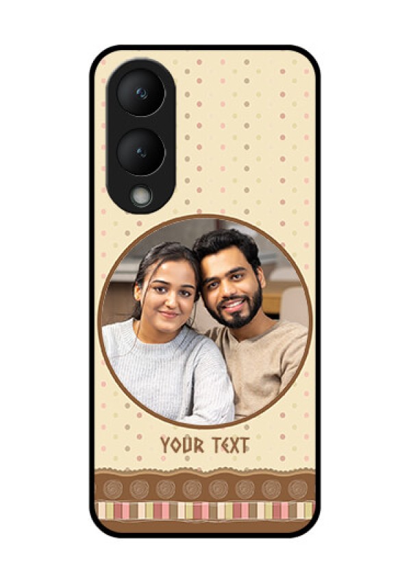 Vivo Y17s Custom Glass Phone Case - Brown Dotted Mobile Case Design