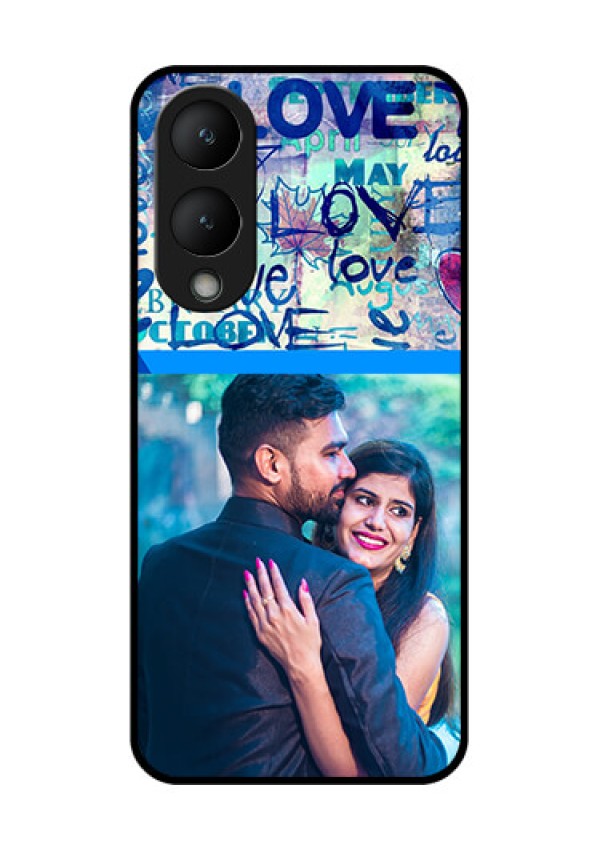 Vivo Y17s Custom Glass Phone Case - Colorful Love Design