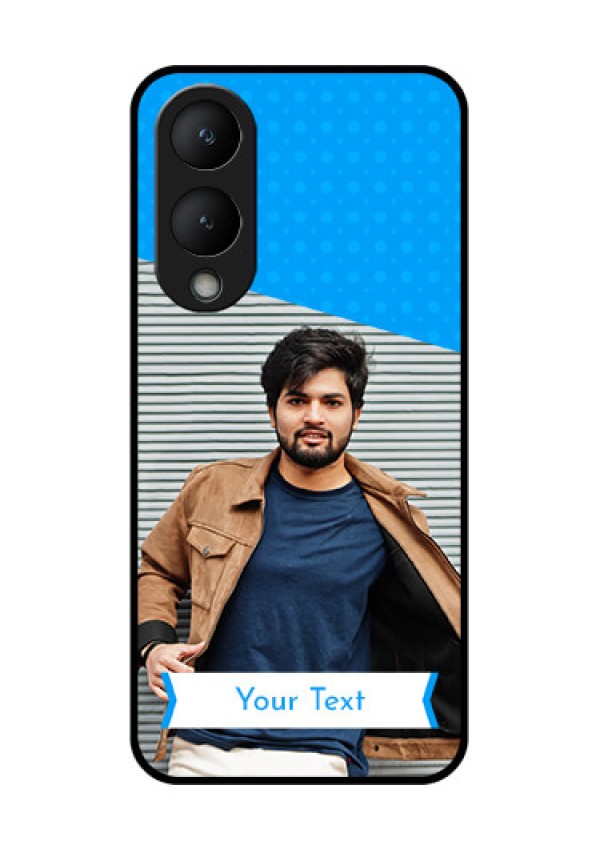 Vivo Y17s Custom Glass Phone Case - Simple Blue Color Design