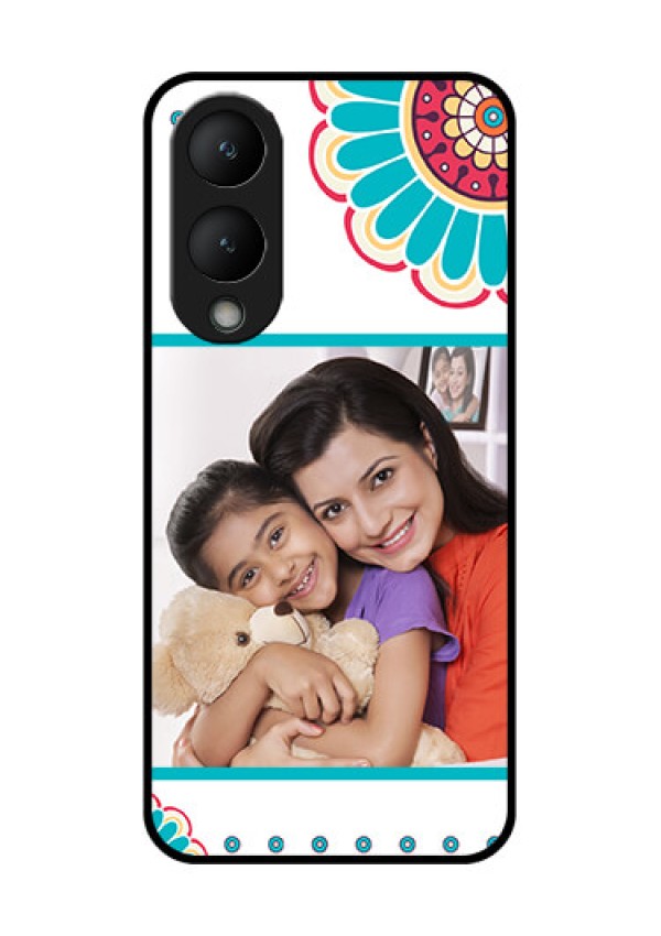 Vivo Y17s Custom Glass Phone Case - Flower Design