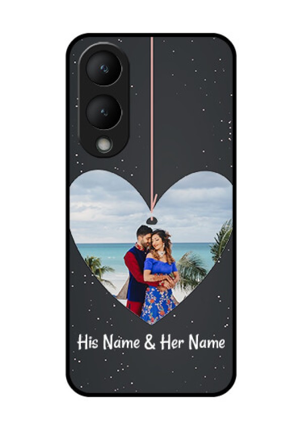 Vivo Y17s Custom Glass Phone Case - Hanging Heart Design