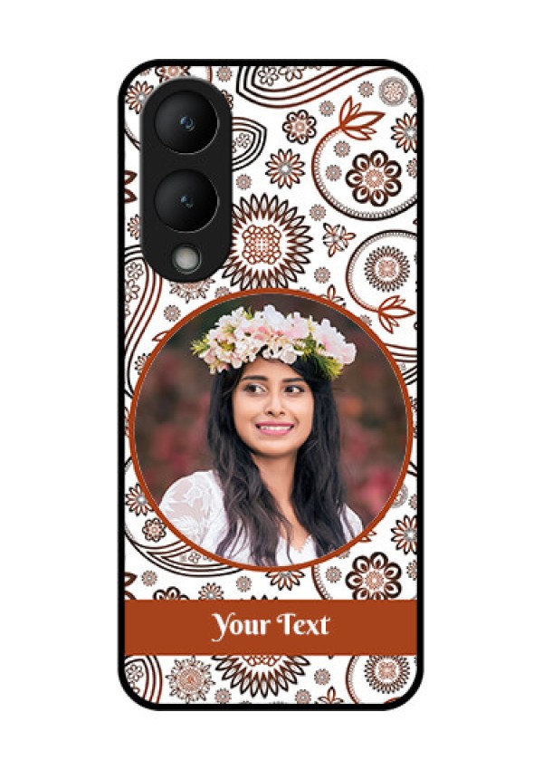 Vivo Y17s Custom Glass Phone Case - Abstract Flower Design