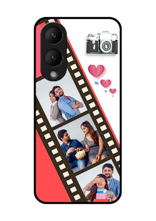 Vivo Y17s Custom Glass Phone Case - 3 Image Holder With Film Reel