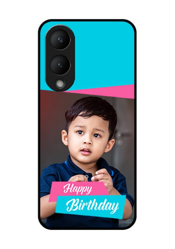 Vivo Y17s Custom Glass Phone Case - Image Holder With 2 Color Design