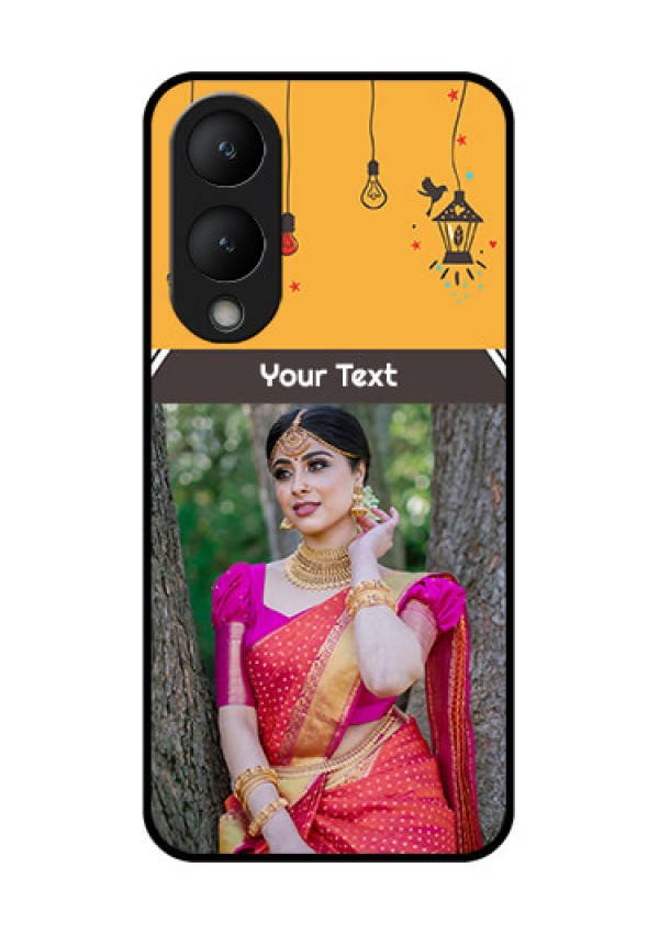 Vivo Y17s Custom Glass Phone Case - With Family Picture And Icons