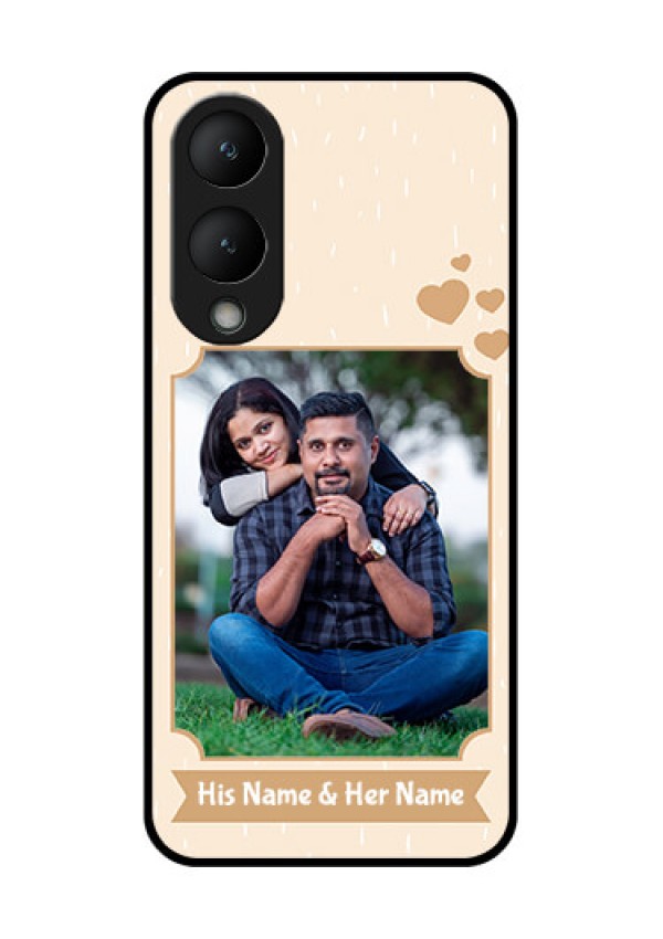 Vivo Y17s Custom Glass Phone Case - With Confetti Love Design