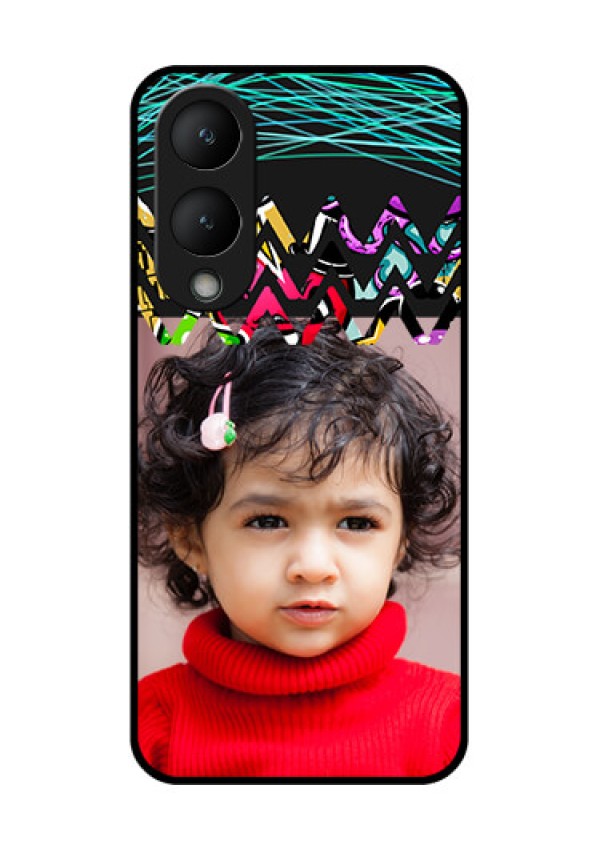 Vivo Y17s Custom Glass Phone Case - Neon Abstract Design