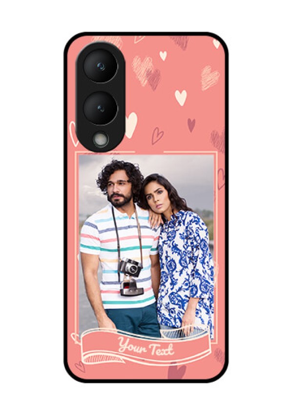 Vivo Y17s Custom Glass Phone Case - Love Doodle Art Design