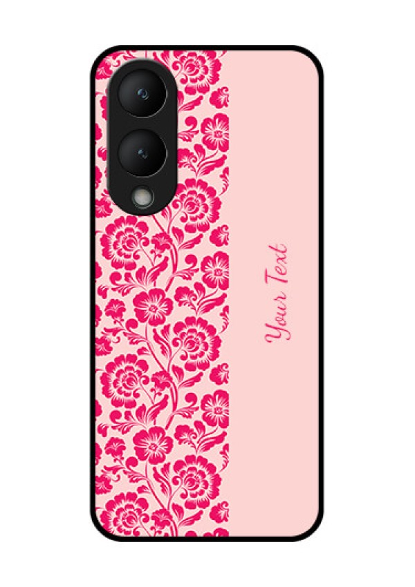 Vivo Y17s Custom Glass Phone Case - Attractive Floral Pattern Design