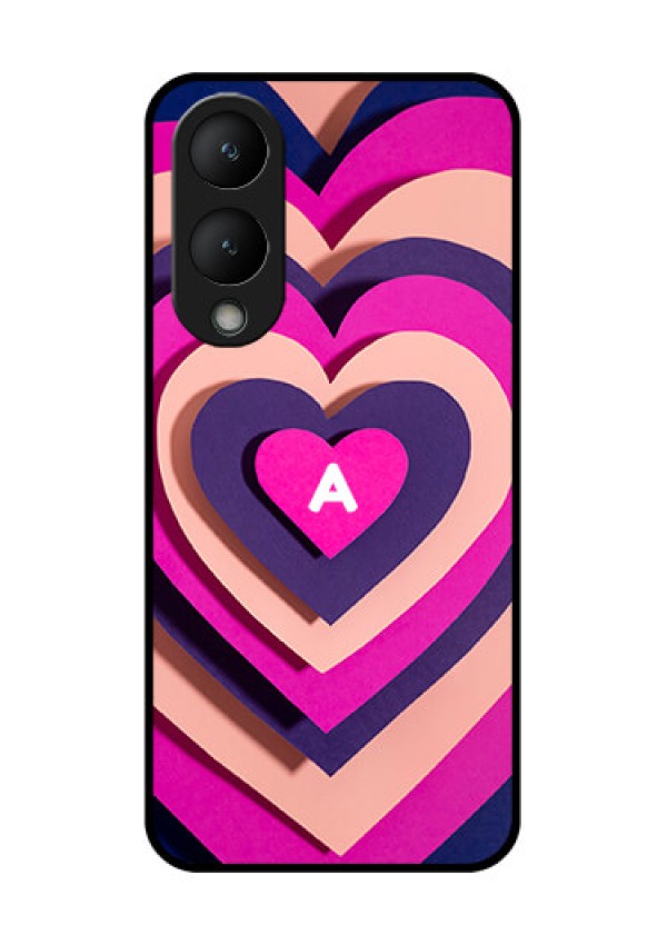 Vivo Y17s Custom Glass Phone Case - Cute Heart Pattern Design