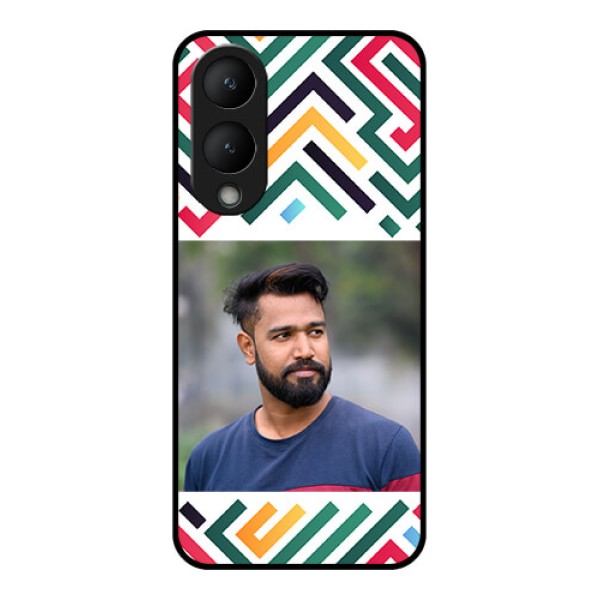 Vivo Y17s Custom Glass Phone Case - Colorful Maze Pattern Design Vivo Y17s Custom Glass Phone Case - Colorful Maze Pattern Design