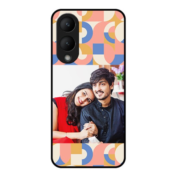 Vivo Y17s Custom Glass Phone Case - Semi - Circle Maze Pattern Design